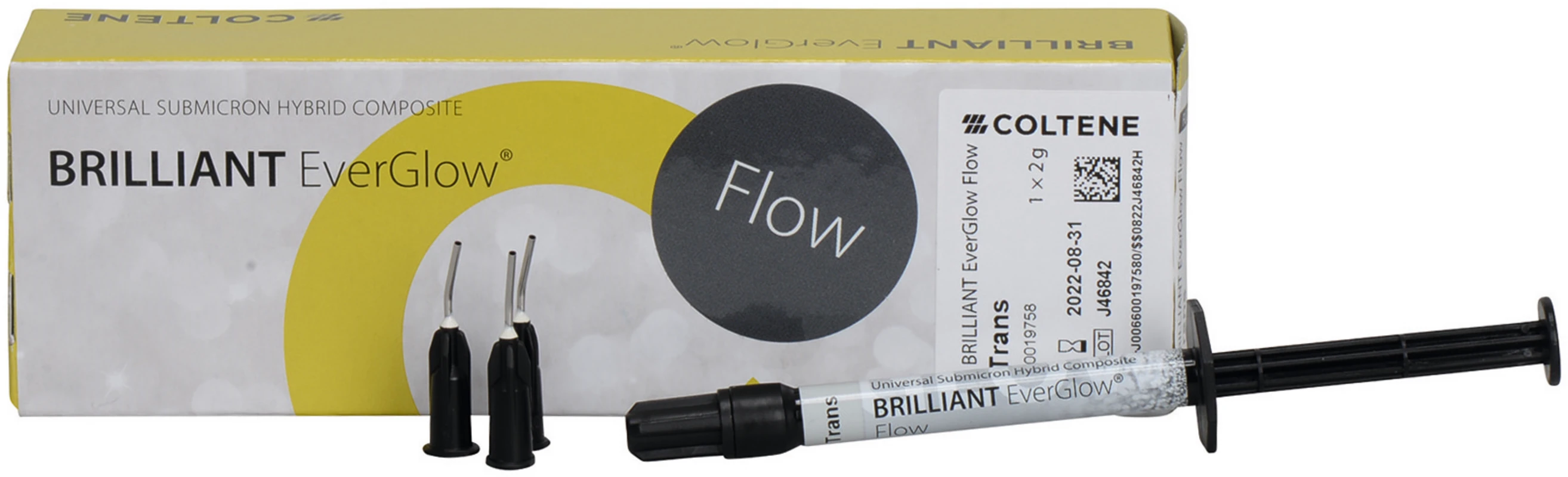 BRILLIANT EverGlow™ Flow Packung 2 g Spritze translucent, Applikationsnadeln