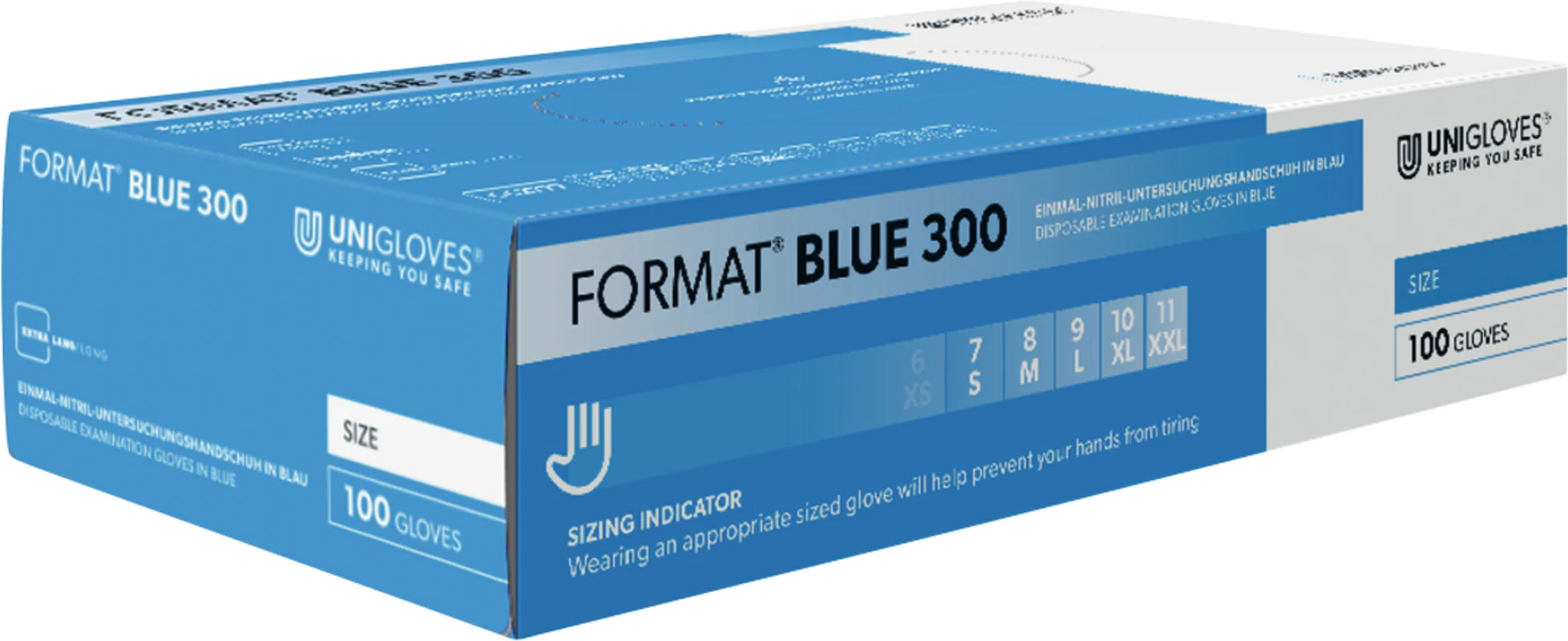 FORMAT BLUE 300 Packung 50 Stück puderfrei, blau, M