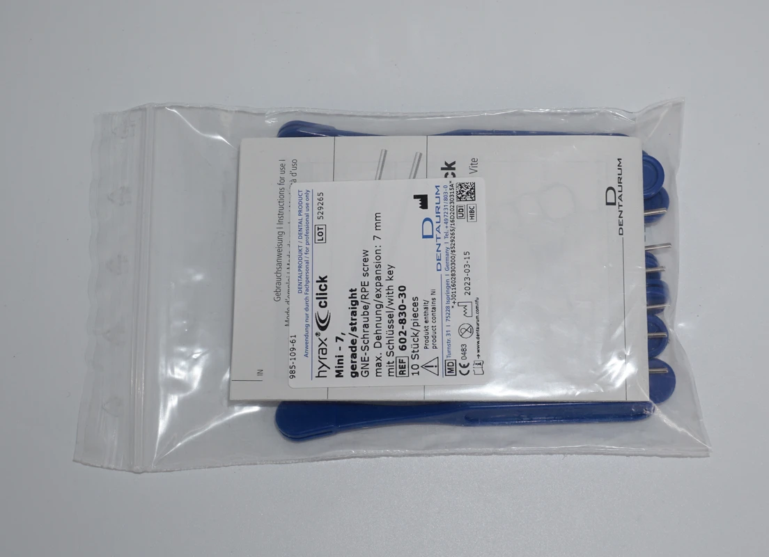 hyrax® click Packung 10 Stück gerade mini, Schraubenkörper 9,8 mm