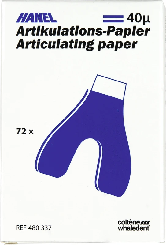 HANEL Artikulations-Papier 40 µm Packung 72 Blatt blau, 40 µm, U-Form