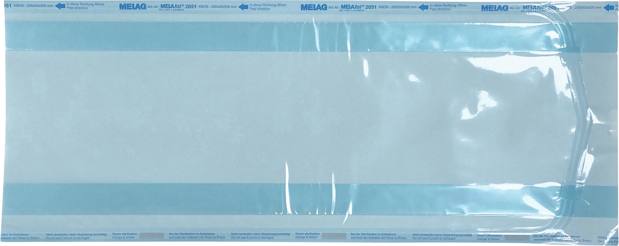 MELAfol+ Karton 100 Seitenfaltenbeutel Sterilisationsverpackung 20 cm x 50 cm