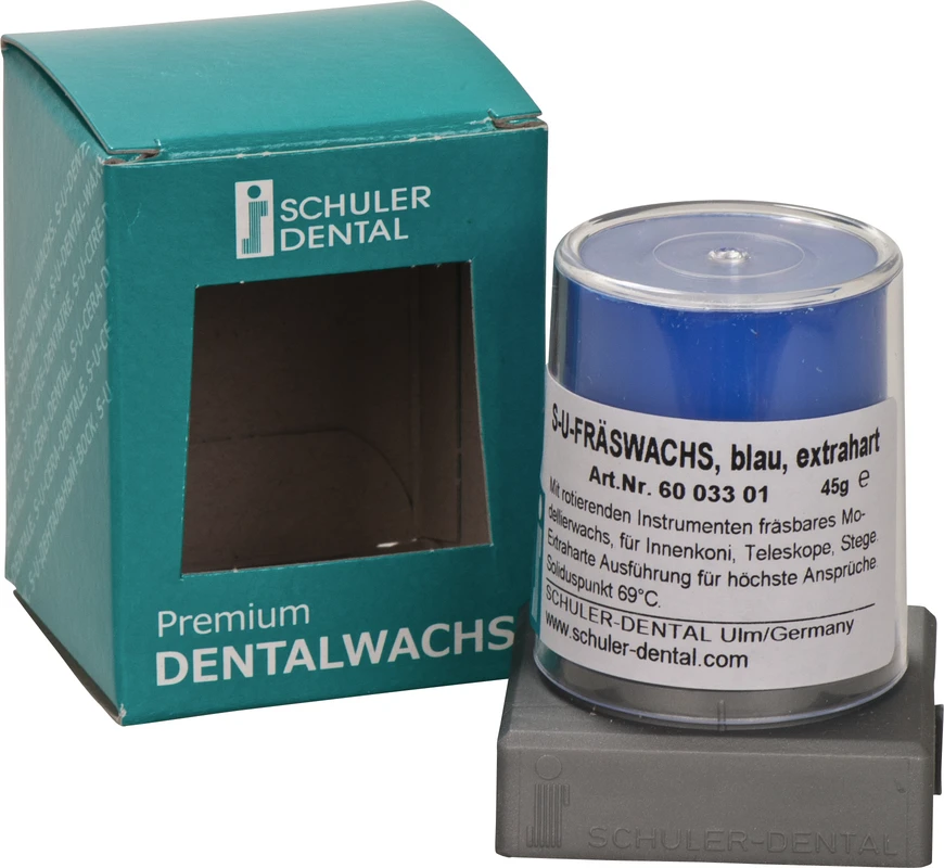 S-U-Fräswachs Kegel 45 g extra hart, blau