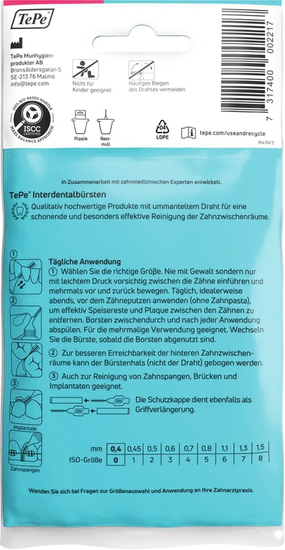TePe® Interdentalbürsten Original Packung 8 Stück pink, Ø 0,4 mm
