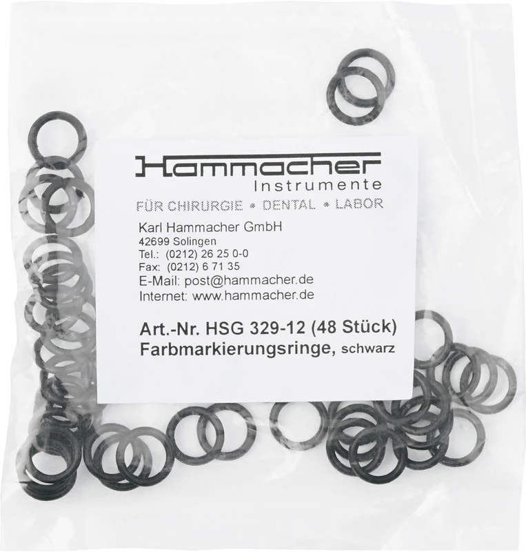 Farbringe Beutel 48 Stück schwarz