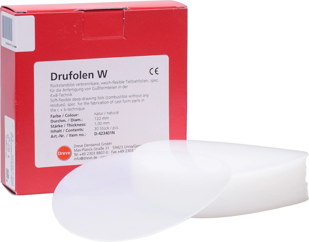 DRUFOLEN W Packung 30 Stück Ø 120 mm, natur, Stärke 1 mm