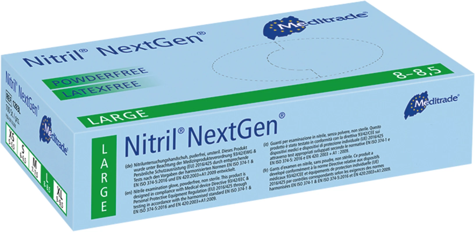 Nitril® NextGen® Packung 100 Stück puderfrei, hell-blau, L