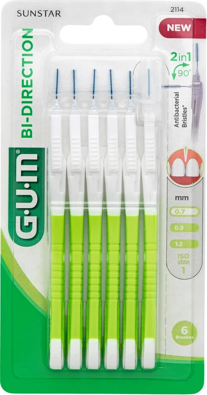 GUM® BI-DIRECTION Packung 6 Stück grün, Kerze, Ø 0,7 mm