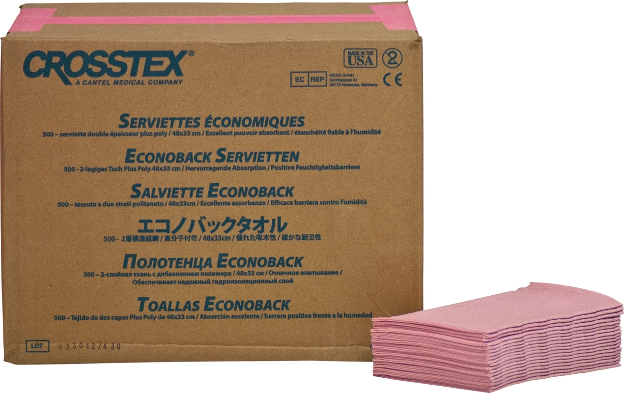 Crosstex Patienten Servietten Karton 500 Stück dusty rose, 48 x 33 cm