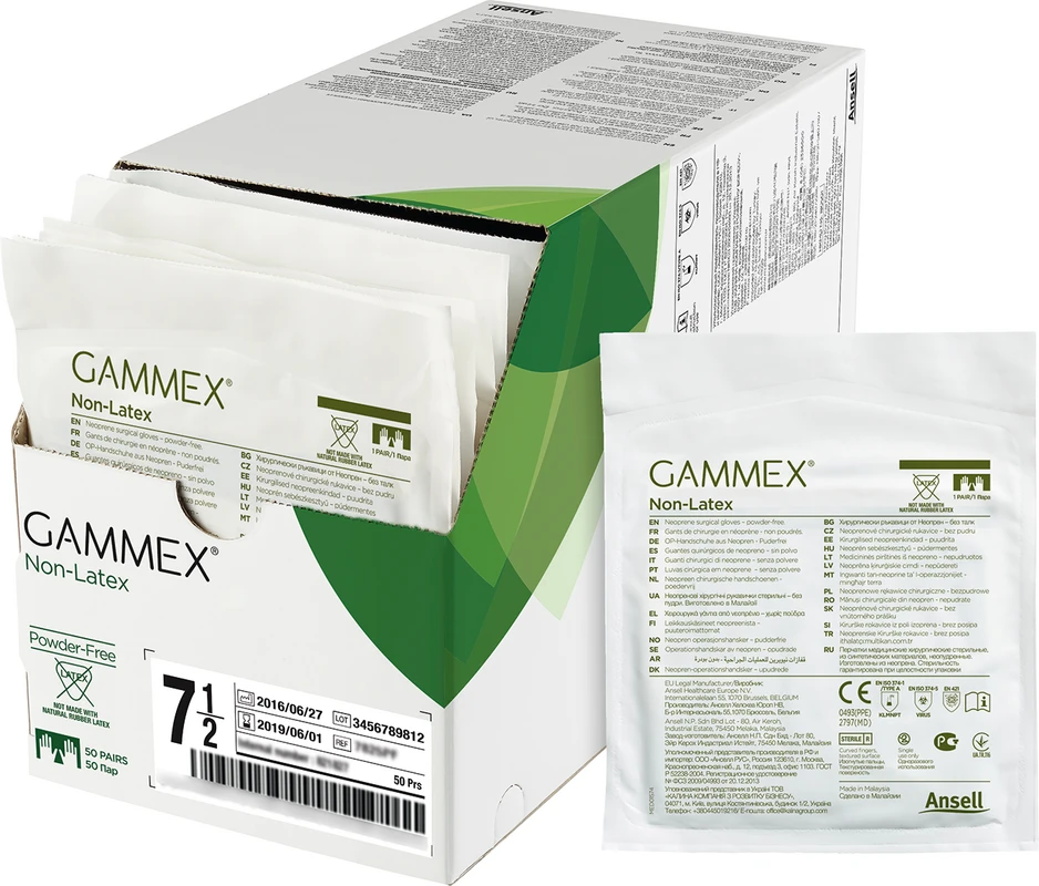 Gammex® Non-Latex Packung 50 Paar puderfrei, grün, Größe 7