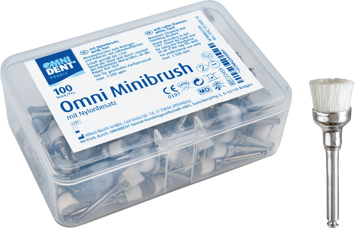 Omni Minibrush Packung 100 Stück Nylonborsten hart, weiß IPS Style® Ceram Ivoclar Vivadent