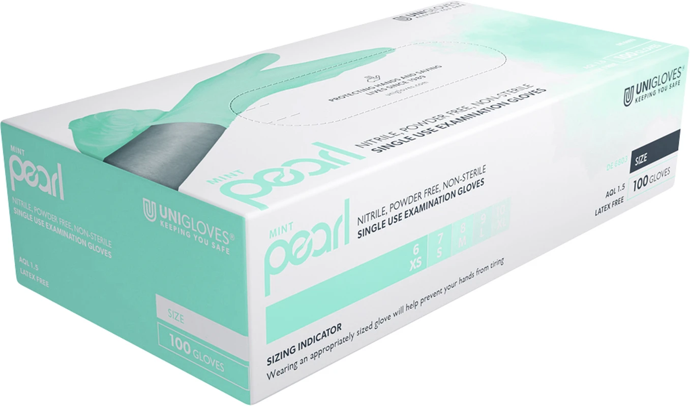MINT PEARL Packung 100 Stück puderfrei, mint, L