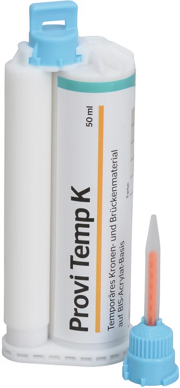 Provi Temp K Packung 50 ml Doppelkartusche A2, 15 Mischer hellblau 4:1