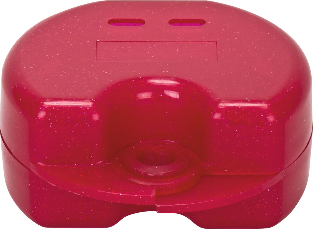 Zahnspangendose Glitter Stück rot