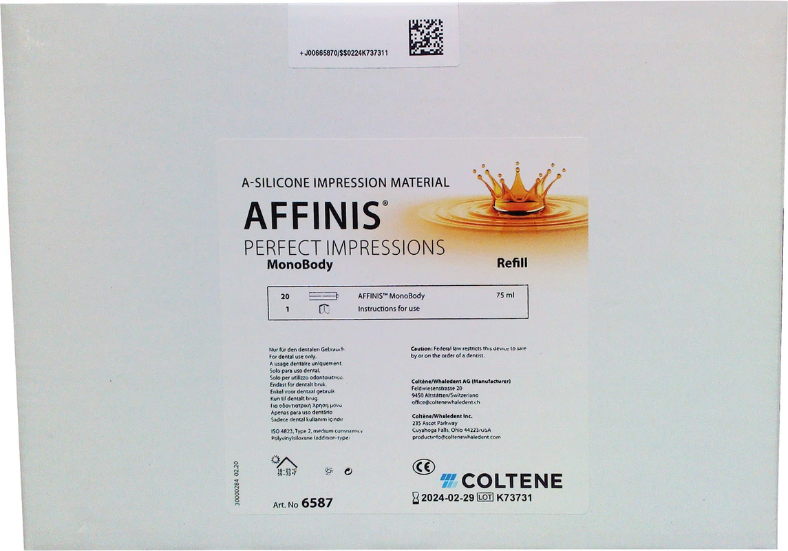 AFFINIS® System 75 Nachfüllpackung 20 x 75 ml Doppelkartusche mono body Mirafloss® BIG Hager & Werken