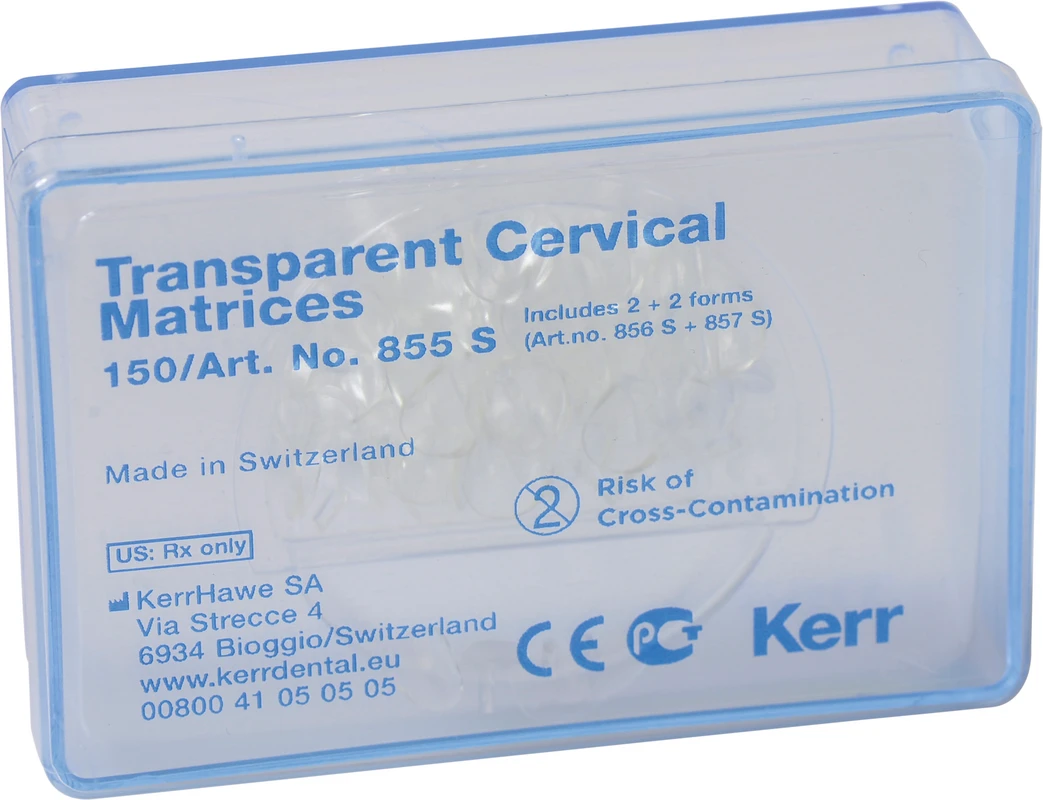 Zervikalmatrizen transparent Packung 150 Matrizen Form 855 S