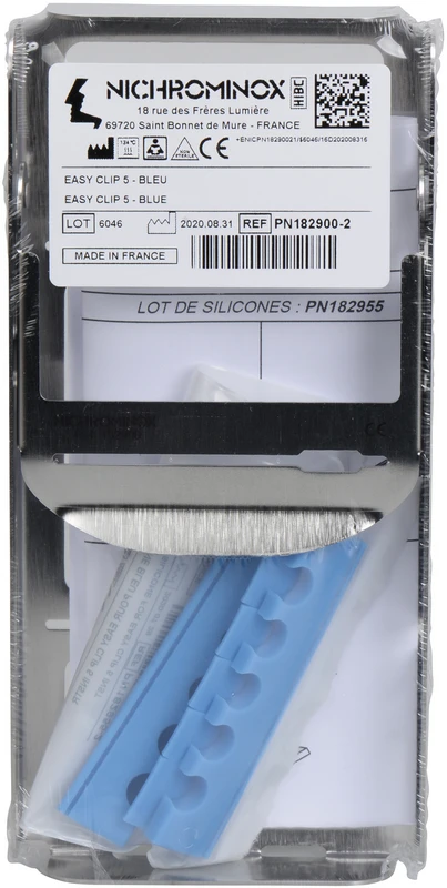 EASY-CLIP Stück Tray mit Silikoneinsatz blau, für 5 Instrumente