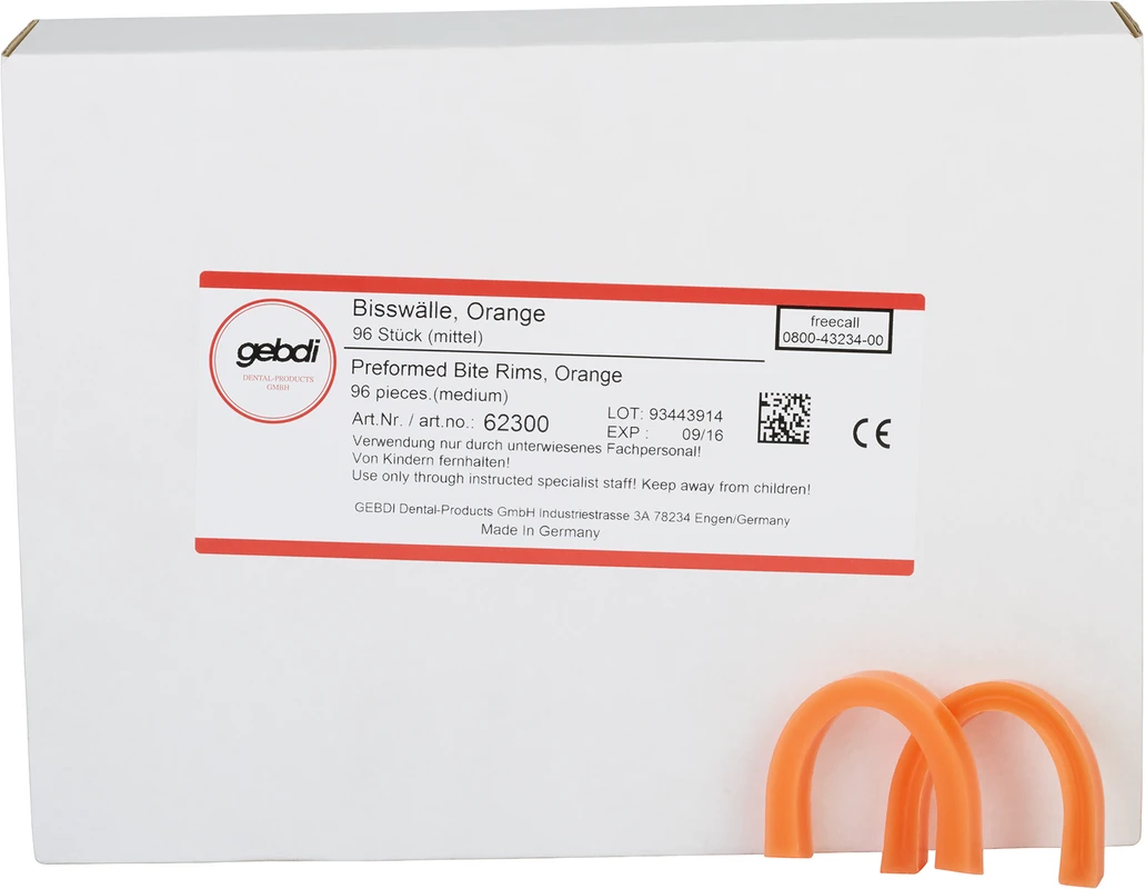 Bisswälle vorgeformt Packung 96 Stück orange, Orangenaroma, mittel