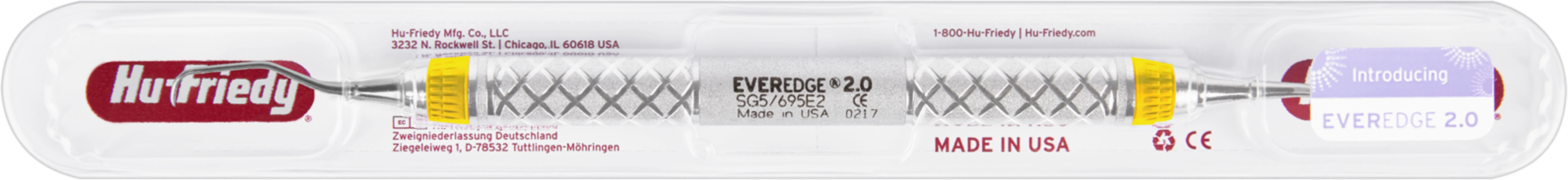 Küretten Gracey Standard EverEdge™ 2.0 Stück Figur 5/6, oral/labial, Griff #9, gelb