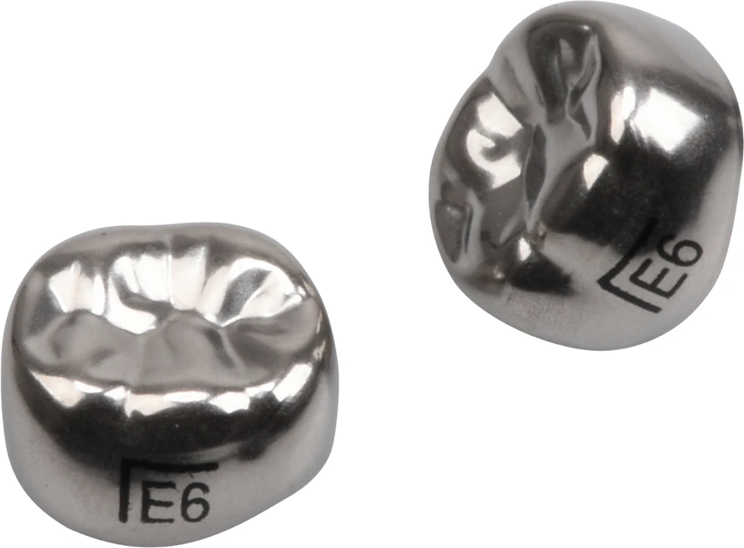Edelstahlkronen Packung 5 Stück E-LL-6, für Milchmolaren