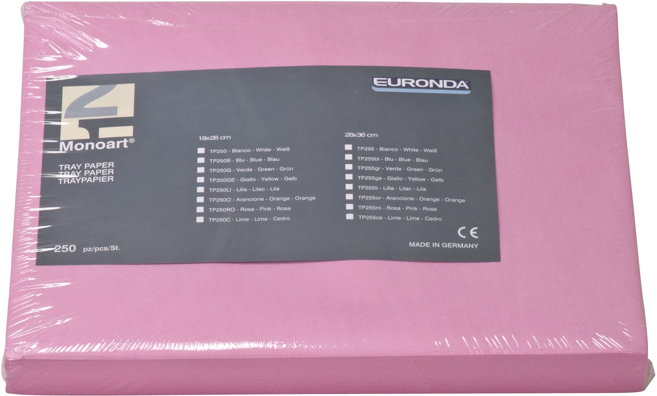 Monoart® Traypapier Blisterpackung 250 Stck rosa, 28 x 36 cm