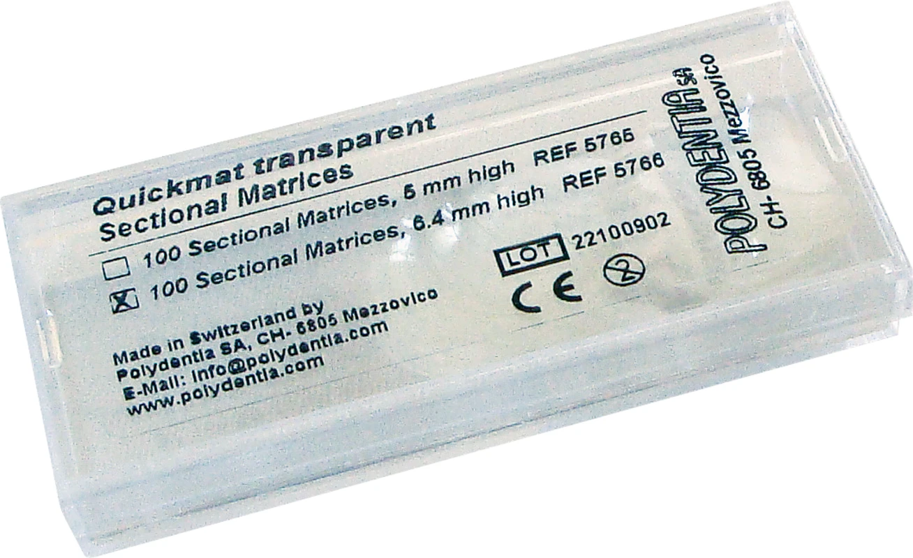 Quickmat DELUXE Nachfüllpackung 100 Teilmatrizen transparent, bombiert, Molar