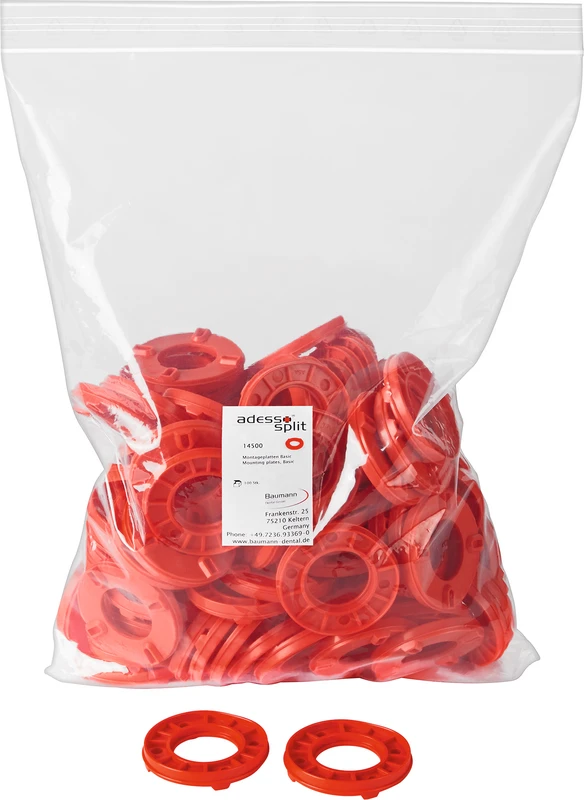 adesso Split® Montageplatten Packung 100 Stück rot, Basic
