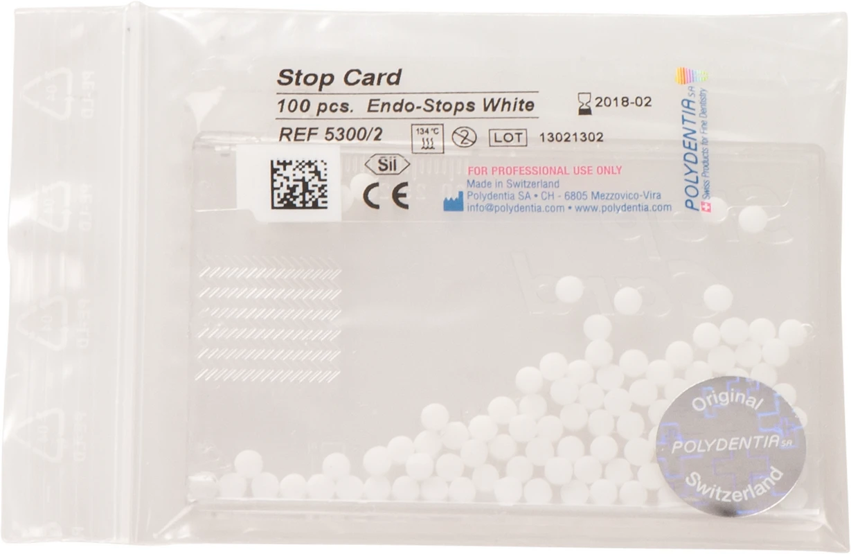 Endo Stops Packung 100 Endo-Stopper weiß, 1 Stop-card