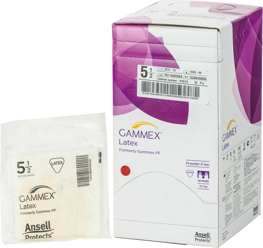 Gammex® Latex Packung 50 Paar puderfrei, natur, Größe 5,5 Gammex® Latex Ansell