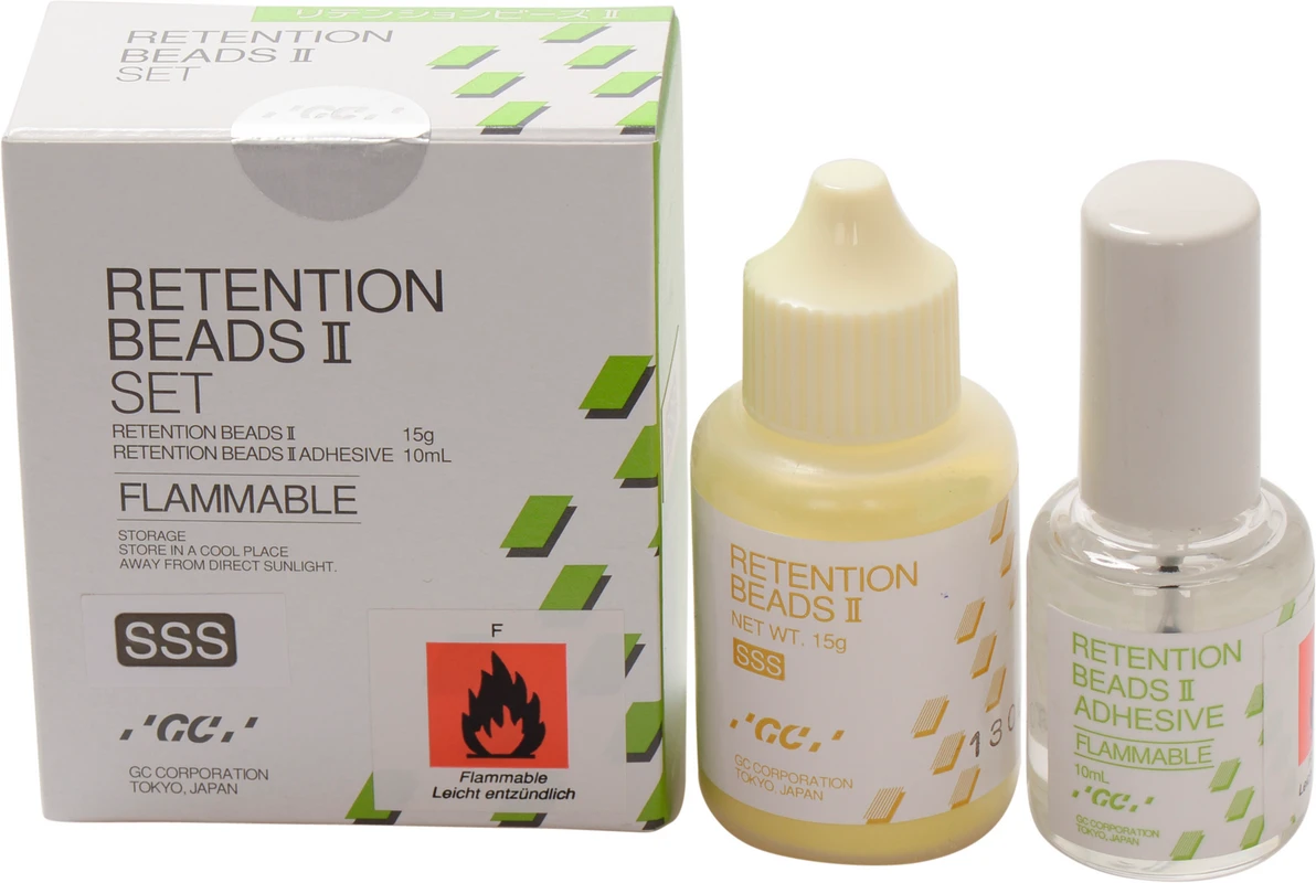 Retention Beads II Set 15 g Retentionsperlen, 10 ml Adhesiv