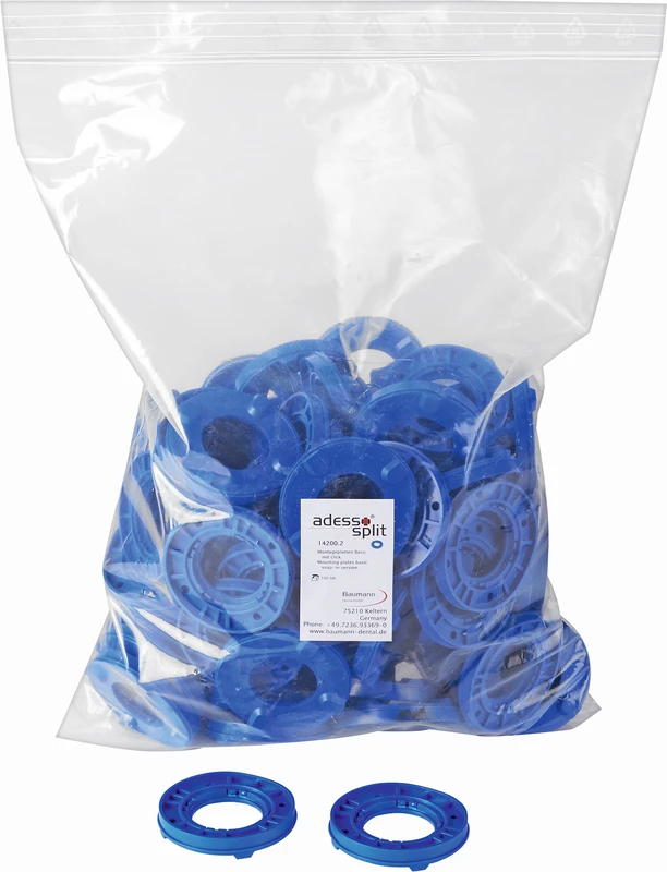 adesso Split® Montageplatten Packung 100 Stück blau, Snap-In