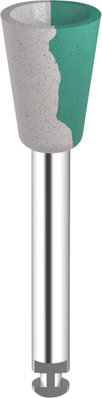 Omnipol für Zirkon gesintert Stück grün/weiß x-grob, Kelch, RA, Kopflänge: 8 mm, Ø 6 mm