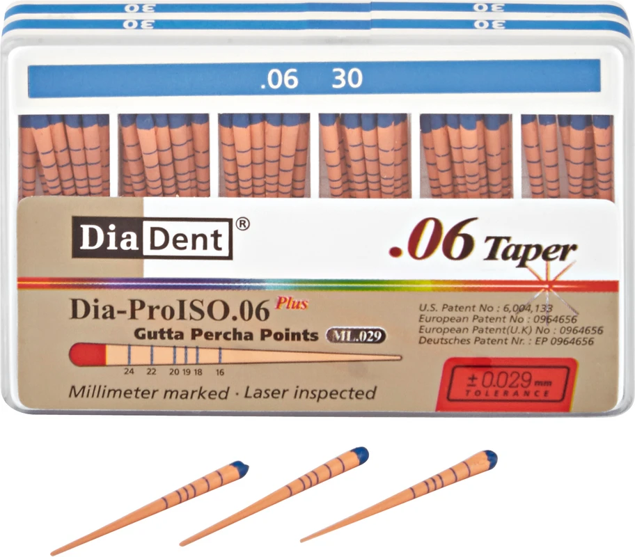 DiaDent® Dia-Pro Guttaperchaspitzen Packung 60 Stück Taper.06, ISO 030