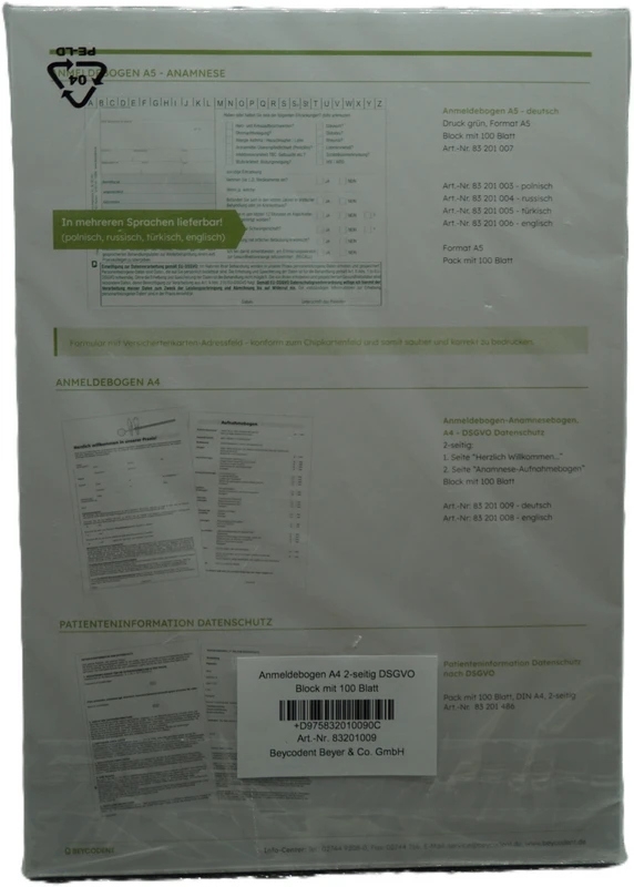 Anmeldebogen A4 Beycodent