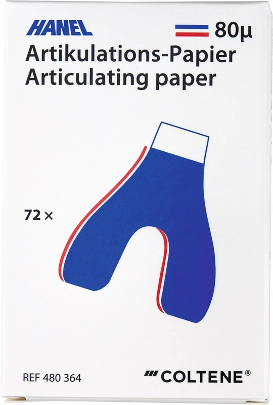 HANEL Artikulations-Papier 80 µm Packung 72 Blatt blau/rot, 80 µm, U-Form