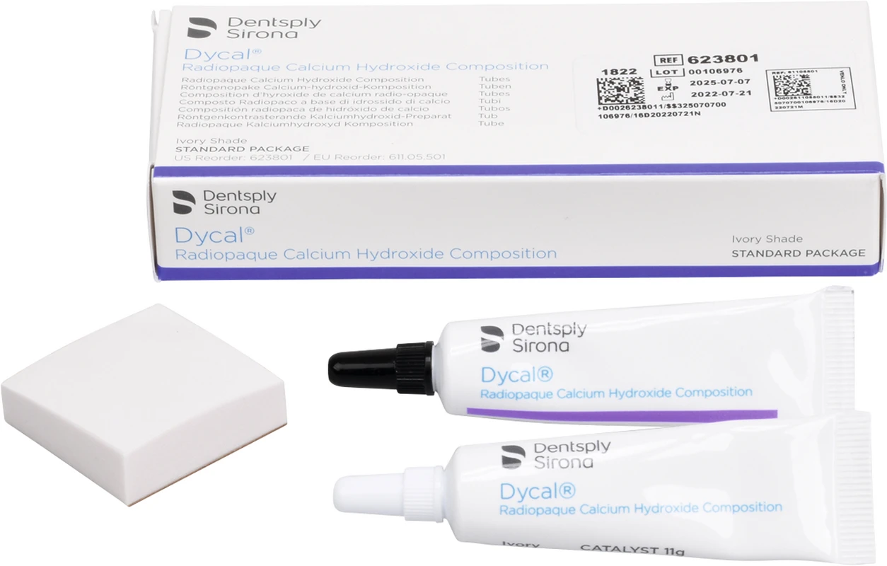 Dycal® Packung 13 g Basis, 11 g Katalysatorpaste in Tuben elfenbein
