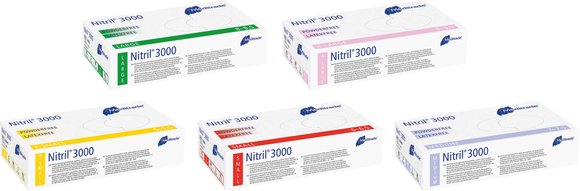 Nitril® 3000 Packung 100 Stück puderfrei, weiß, S