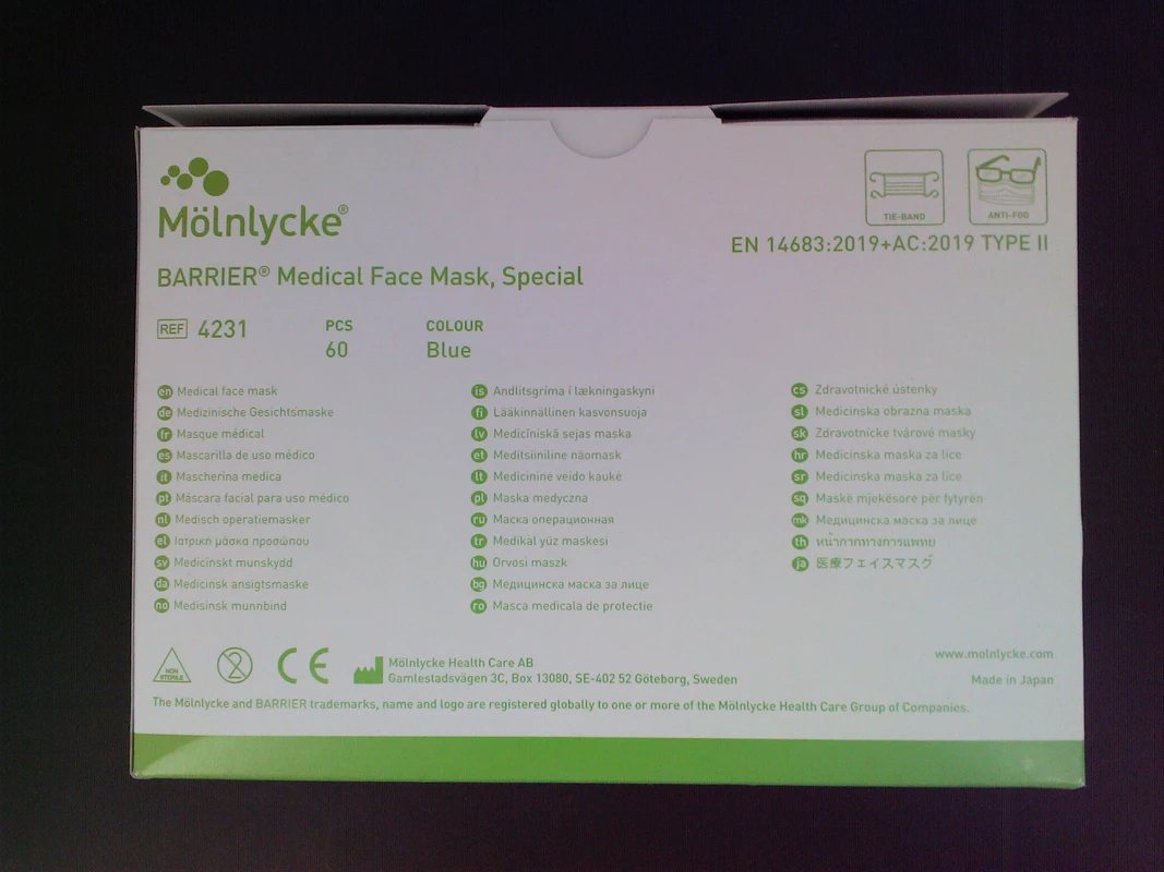 BARRIER® OP-Maske Special Packung 60 Stck blau, Bindebnder, antifog, hypoallergen, Cellulose