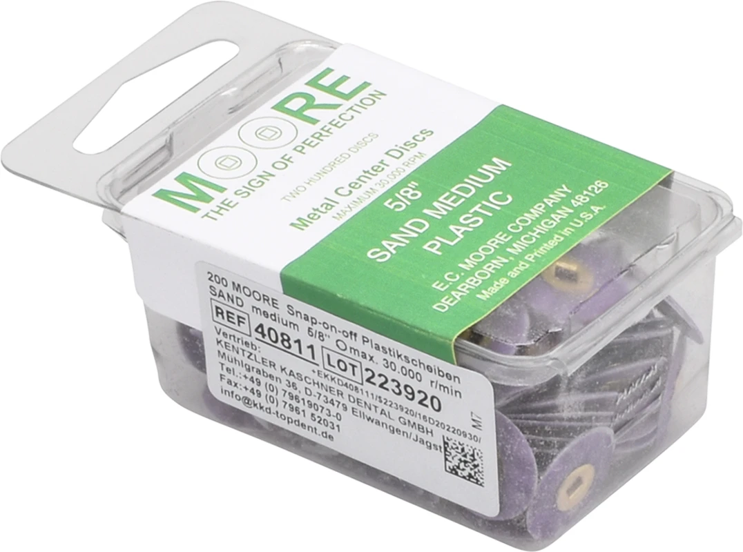 MOORPLASTIC® Snap-on-off Scheiben Packung 200 Stück Garnet, mittel, Ø 22 mm