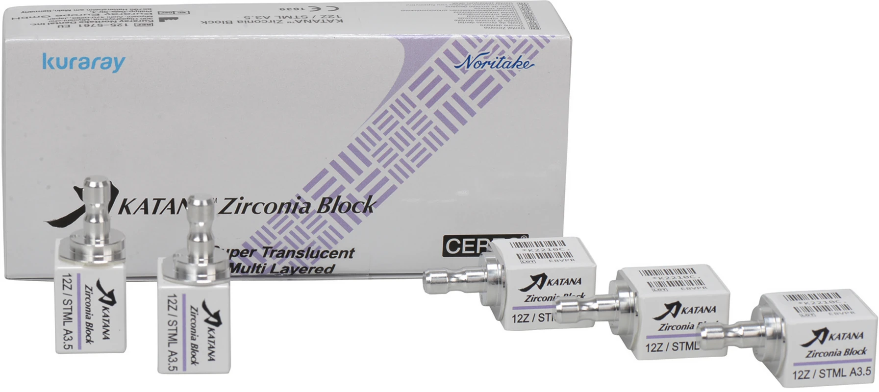 KATANA™ Zirconia Block Packung 5 Stück Größe 12Z, A3,5