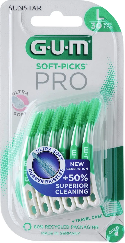 GUM® SOFT-PICKS® PRO Packung 30 Stück large im Reise-Etui