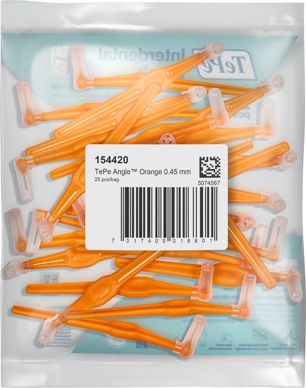 TePe® Interdentalbürsten Angle™ Packung 25 Stück orange, Ø 0,45 mm