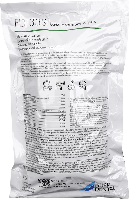 FD 333 forte premium wipes Flächen-Desinfektion Nachfüllpackung 12 x 80 Stück