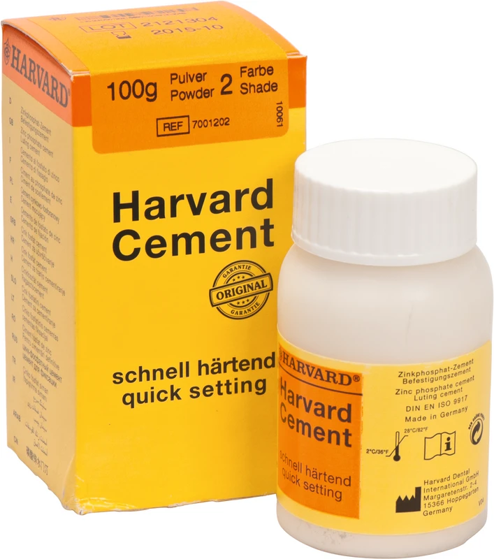 Harvard Cement schnell härtend Pulver Klinikpackung 100 g Pulver 2 . weißlichblau