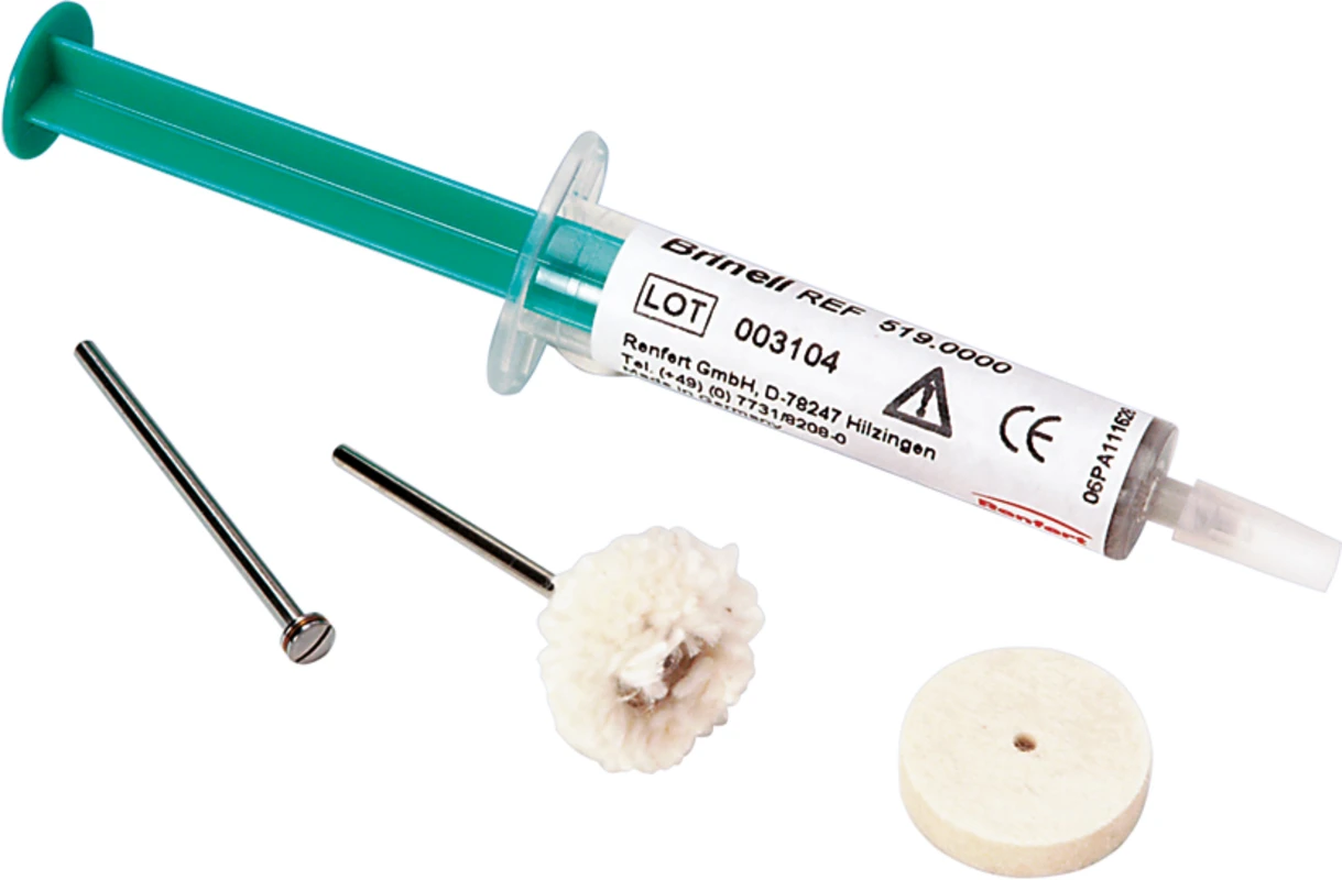 Brinell L Packung 5 ml Paste, 1 Baumwollschwabbel, 1 Filzrad, 1 Mandrell