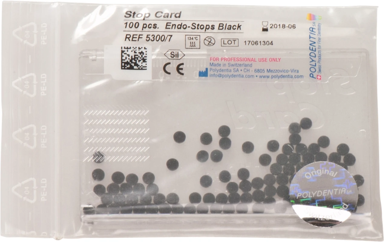 Endo Stops Packung 100 Endo-Stopper schwarz, 1 Stop-card