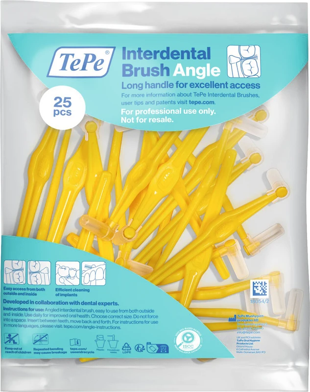 TePe® Interdentalbürsten Angle™ Packung 25 Stück gelb, Ø 0,7 mm