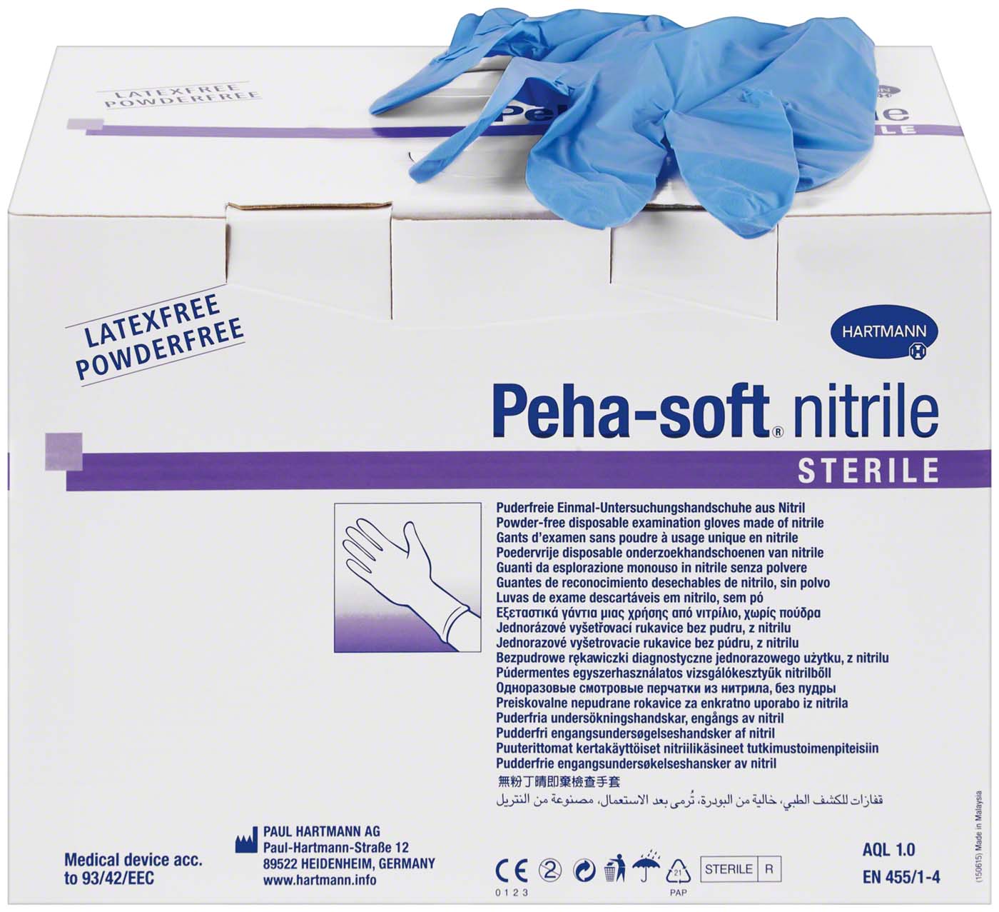 Peha-soft® nitrile Packung 50 Paar puderfrei, blau, L Peha-soft® nitrile HARTMANN