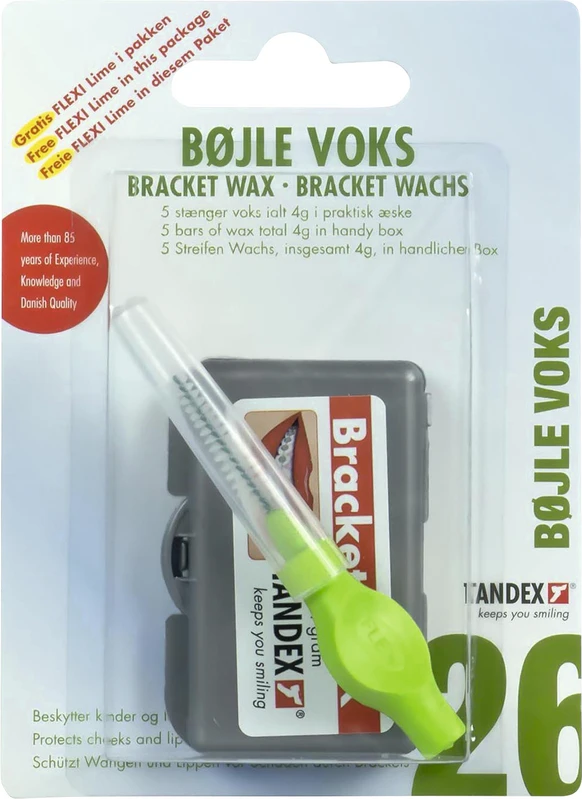 TANDEX BRACKET WAX Box Kit 4 g Wachs, 1 Interdentalbürste