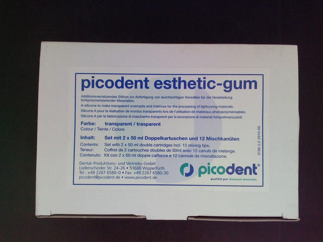 picodent® esthetic-gum Set 2 x 50 ml Doppelkartusche, 12 Mischkanlen