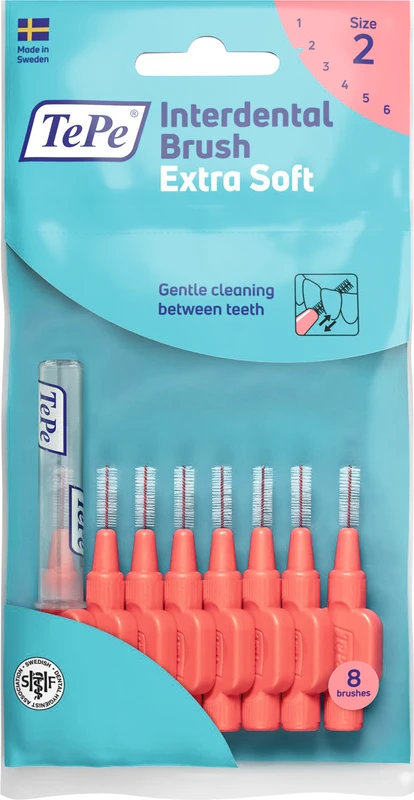 TePe® Interdentalbürsten Extra Soft Packung 8 Stück rot, Ø 0,5 mm